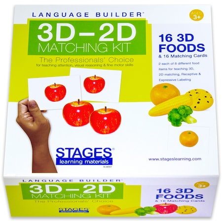 Stages Learning Materials Language Builder 3D-2D Matching Kit, Foods SLM007
